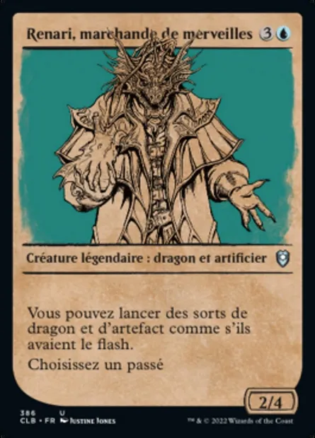 Renari, marchande de merveilles, carte Magic CLB 386 — extension Commander Légendes : la bataille de la Porte de Baldur