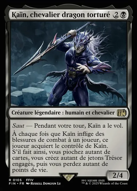 Kaïn, chevalier dragon torturé, carte Magic FIN 105 — extension Final Fantasy