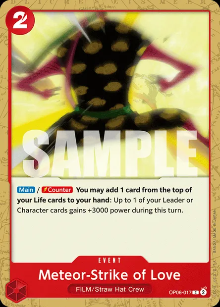 Meteor-Strike of Love, One Piece card OP06-017 — WINGS OF THE CAPTAIN set