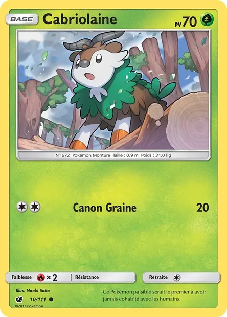 Cabriolaine, carte Pokémon CIN 10 — extension Invasion Carmin