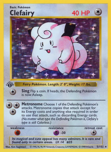 Clefairy, Pokémon card BS 5 — Base Set set