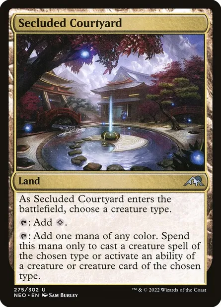 Secluded Courtyard, Magic card NEO 275 — Kamigawa: Neon Dynasty set