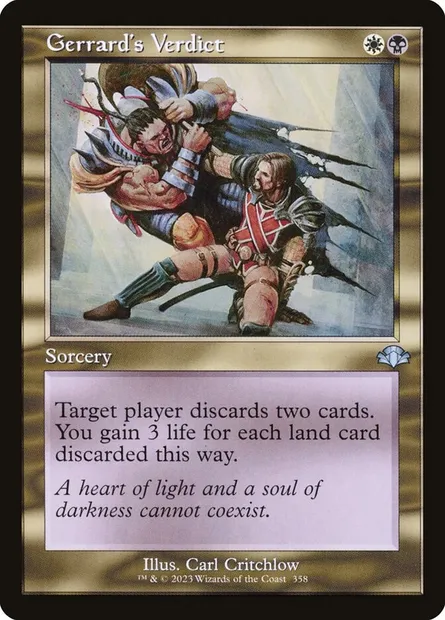 Gerrard's Verdict, Magic card DMR 358 — Dominaria Remastered set