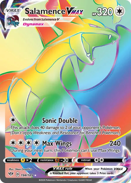Salamence VMAX, Pokémon card DAA 194 — Darkness Ablaze set