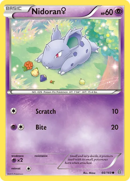 Nidoran♀, Pokémon card PRC 66 — Primal Clash set