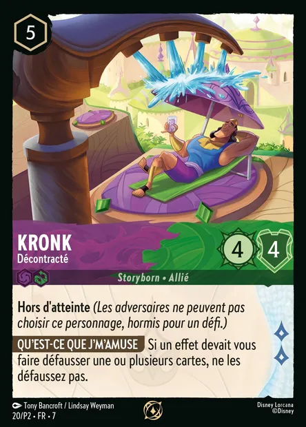 Kronk - Décontracté, carte Disney Lorcana P2-020 — extension P2