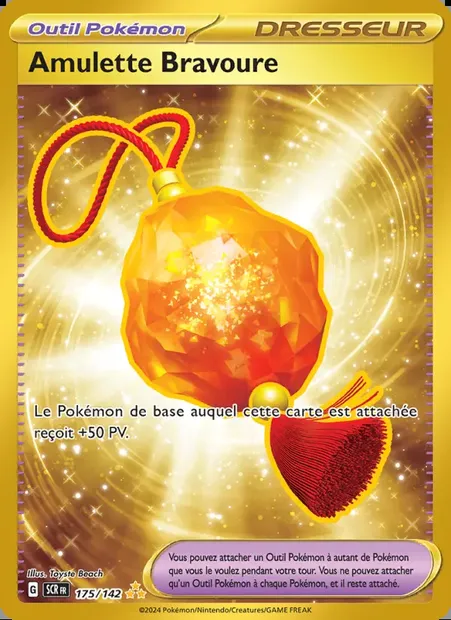 Amulette Bravoure, carte Pokémon SCR 175 — extension Couronne Stellaire