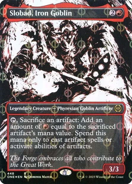 Slobad, Iron Goblin, Magic card ONE 448 — Phyrexia: All Will Be One set