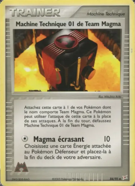 Machine Technique 01 de Team Magma, carte Pokémon MA 84 — extension EX Team Magma vs Team Aqua