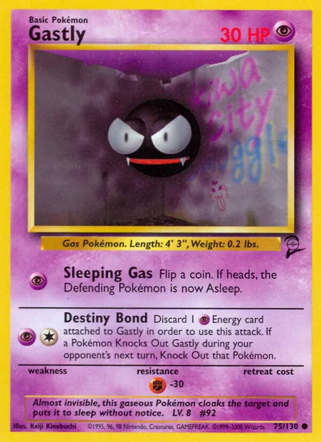 Gastly, Pokémon card B2 75 — Base Set 2 set
