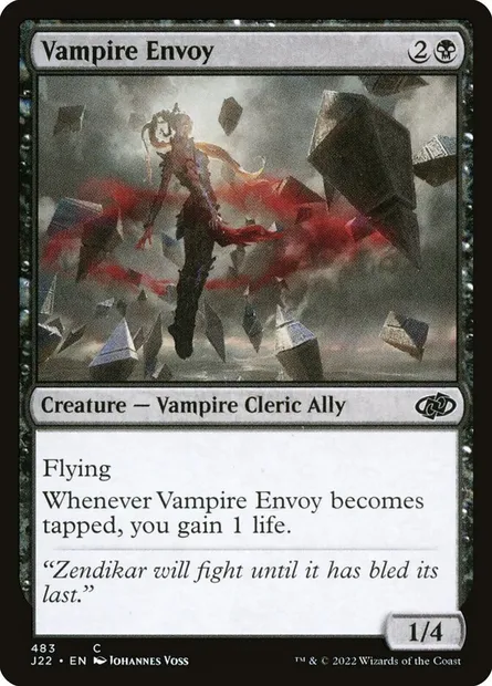 Vampire Envoy, Magic card J22 483 — Jumpstart 2022 set