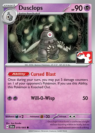 Dusclops, Pokémon card PPS 019-4 — Play! Pokémon Prize Pack Series set
