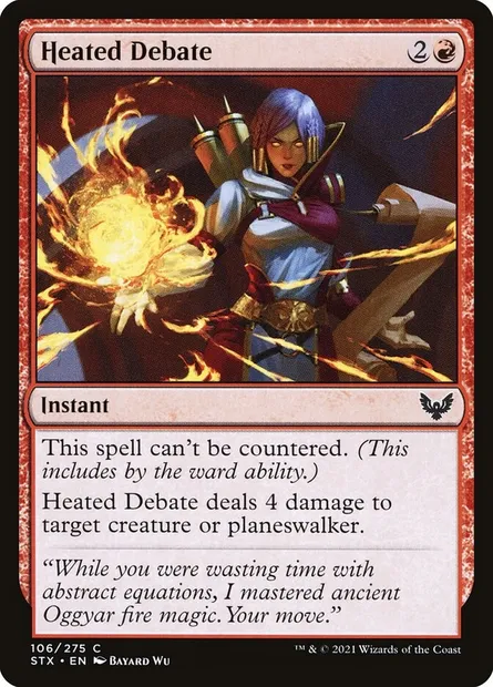 Heated Debate, Magic card STX 106 — Strixhaven: School of Mages set