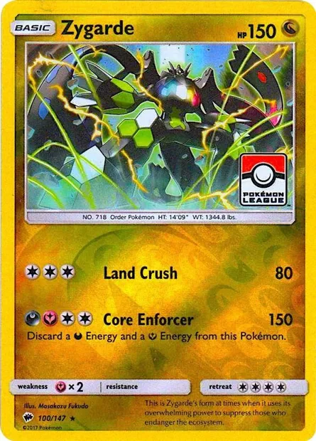 Zygarde, carte Pokémon LGP 100 — extension League Promos