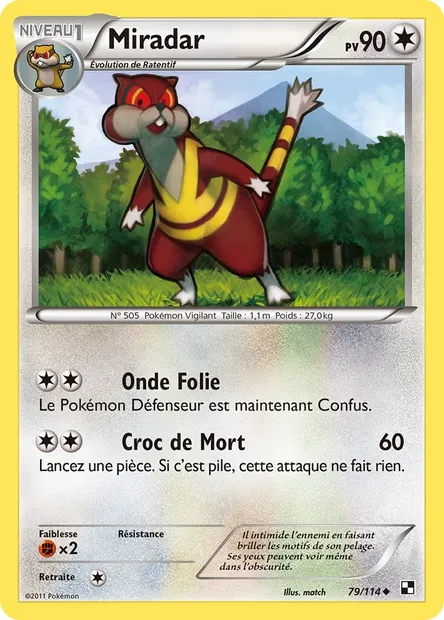 Miradar, carte Pokémon BLW 79 — extension Noir & Blanc