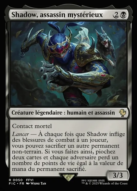 Shadow, assassin mystérieux, carte Magic FIC 50 — extension Final Fantasy Commander