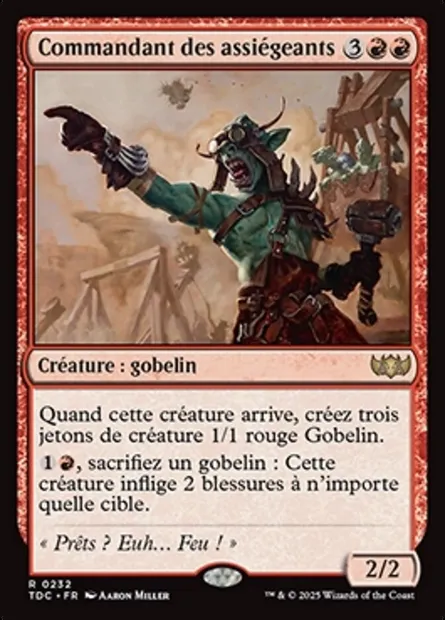 Commandant des assiégeants, carte Magic TDC 232 — extension Tarkir: Dragonstorm Commander