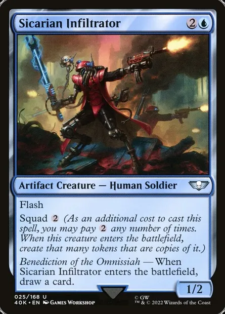 Sicarian Infiltrator, Magic card 40K 25 — Warhammer 40,000 Commander set