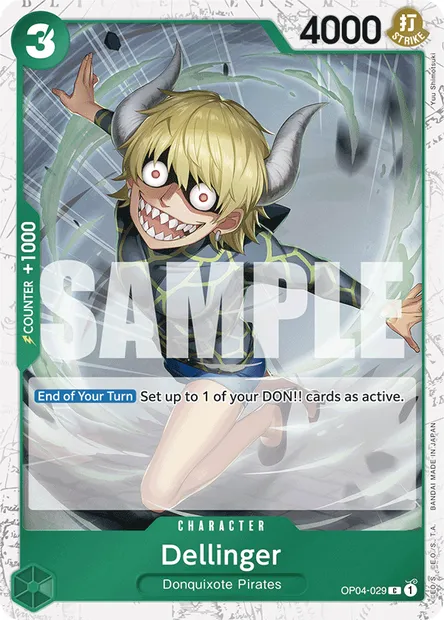 Dellinger, One Piece card OP04-029 — KINGDOMS OF INTRIGUE set