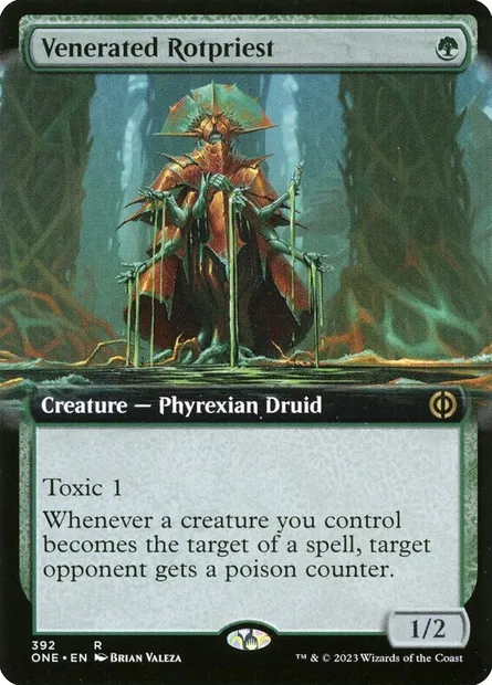 Venerated Rotpriest, Magic card ONE 392 — Phyrexia: All Will Be One set