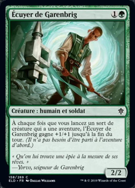Écuyer de Garenbrig, carte Magic ELD 158 — extension Throne of Eldraine
