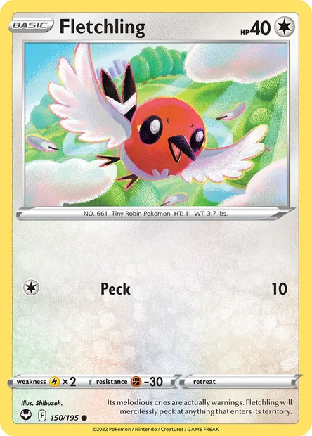 Fletchling, Pokémon card SIT 150 — Silver Tempest set