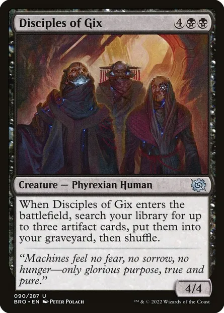 Disciples of Gix, Magic card BRO 90 — The Brothers' War set