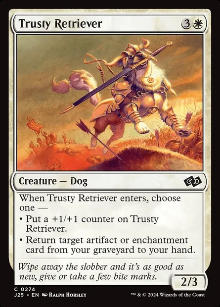 Trusty Retriever, Magic card J25 274 — Foundations Jumpstart set