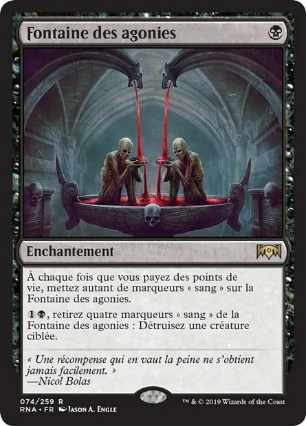 Fontaine des agonies, carte Magic RNA 74 — extension L'allégeance de Ravnica
