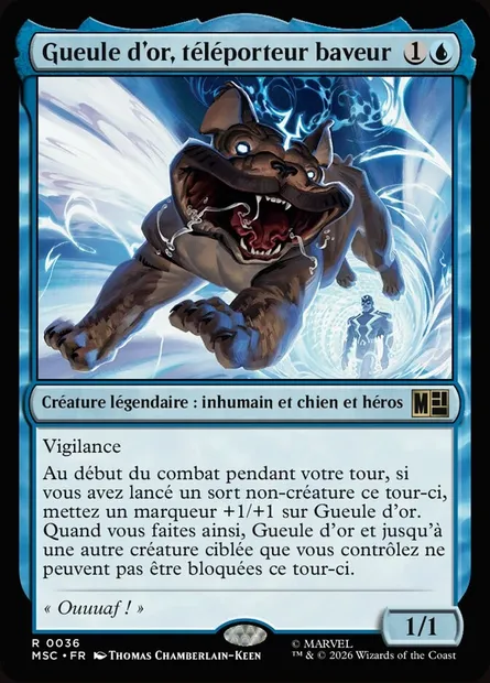 Gueule d'or, téléporteur baveur, carte Magic MSC 36 — extension Marvel Super Heroes Commander