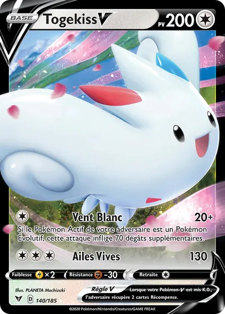 Togekiss V, carte Pokémon VIV 140 — extension Voltage Éclatant