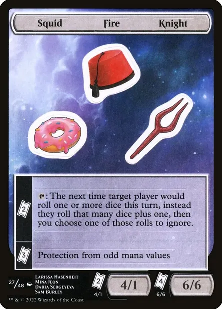 Squid Fire Knight, carte Magic SUNF 27 — extension Unfinity Sticker Sheets