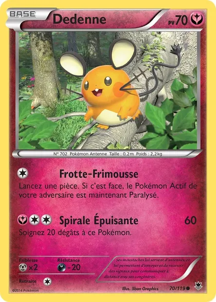 Dedenne, carte Pokémon PHF 70 — extension Vigueur Spectrale