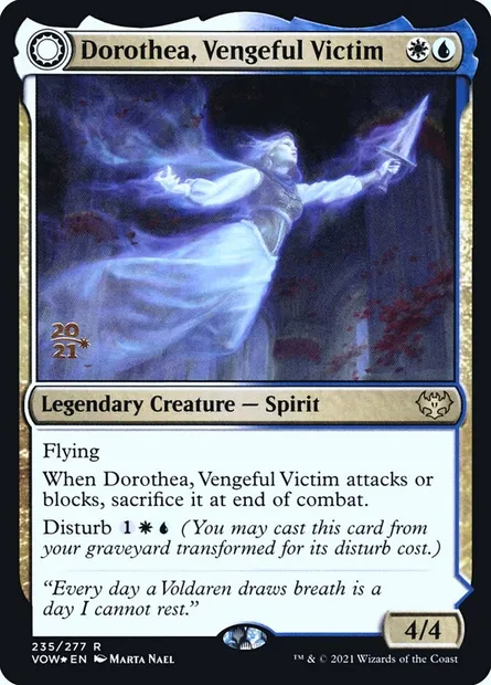Dorothéa, victime vengeresse // Châtiment de Dorothéa, carte Magic PVOW 235s — extension Innistrad: Crimson Vow Promos
