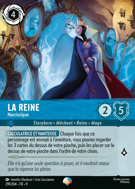 La Reine - Narcissique, carte Disney Lorcana CH9-219 — extension Fabuleux