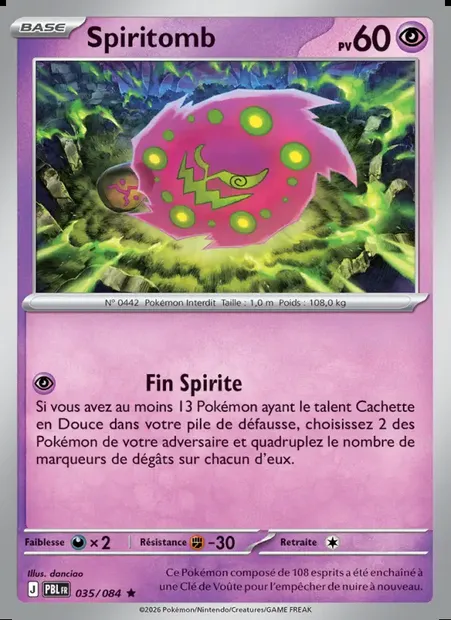 Spiritomb, carte Pokémon PBL 035 — extension Nuit Noire