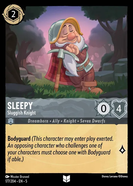 Sleepy - Sluggish Knight, Disney Lorcana card CH5-177 — Shimmering Skies set