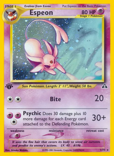 Espeon, Pokémon card ND 1 — Neo Discovery set