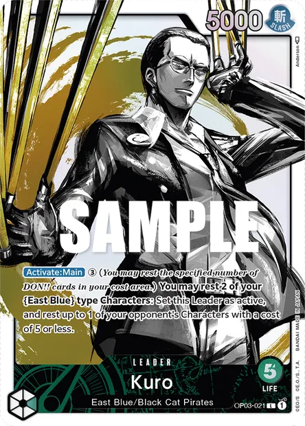 Kuro, carte One Piece OP03-021 — extension PILLARS OF STRENGTH