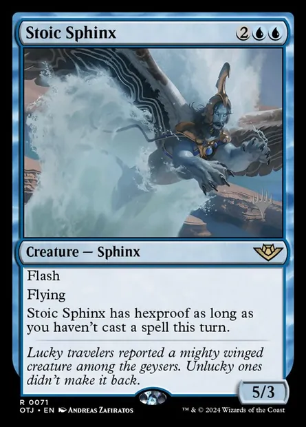 Stoic Sphinx, Magic card POTJ 71p — Outlaws of Thunder Junction Promos set