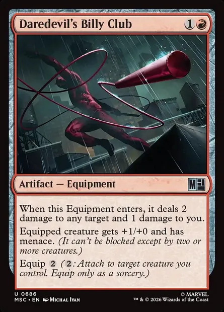 Daredevil's Billy Club, Magic card MSC 686 — Marvel Super Heroes Commander set