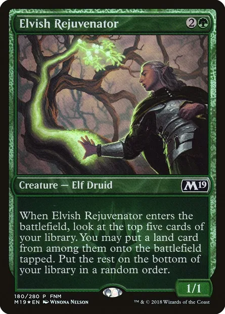 Elvish Rejuvenator, Magic card PM19 180 — Core Set 2019 Promos set