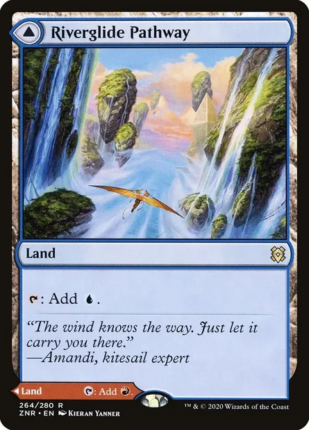 Riverglide Pathway // Lavaglide Pathway, Magic card ZNR 264 — Zendikar Rising set