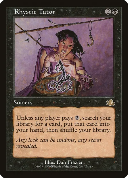 Rhystic Tutor, Magic card PCY 77 — Prophecy set