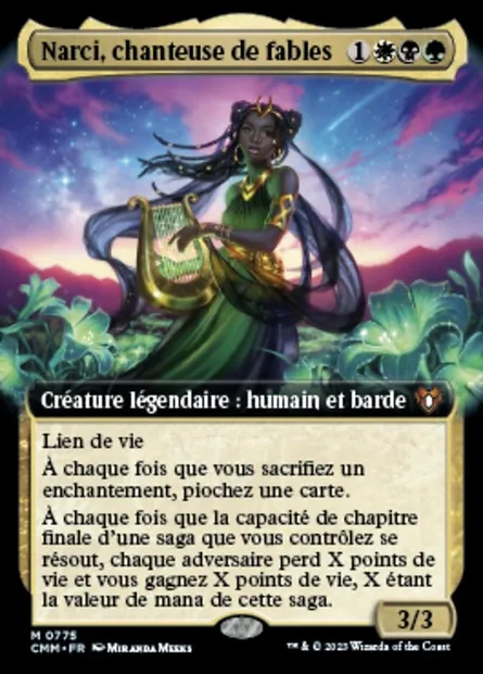 Narci, chanteuse de fables, carte Magic CMM 775 — extension Commander Masters