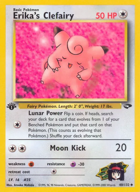 Erika's Clefairy, Pokémon card GC 40 — Gym Challenge set