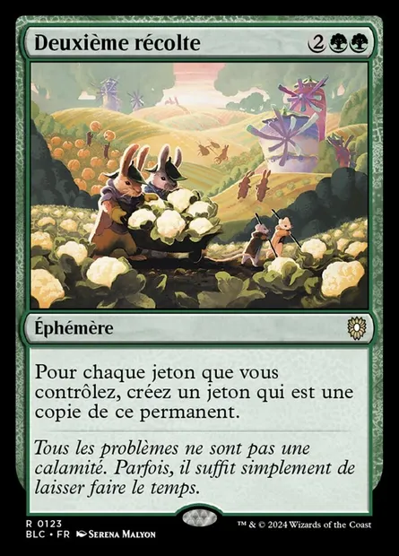 Deuxième récolte, carte Magic BLC 123 — extension Bloomburrow Commander