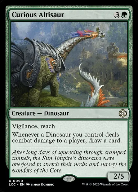 Curious Altisaur, Magic card LCC 90 — The Lost Caverns of Ixalan Commander set
