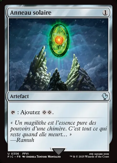 Anneau solaire, carte Magic FIC 356 — extension Final Fantasy Commander