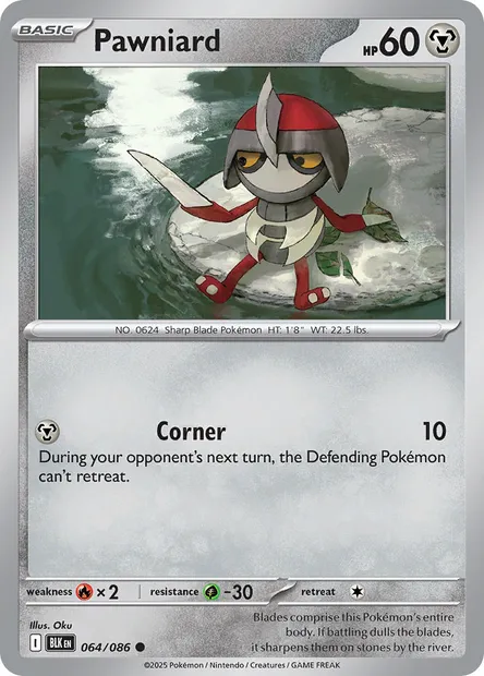 Pawniard, Pokémon card BLK 064 — Black Bolt set